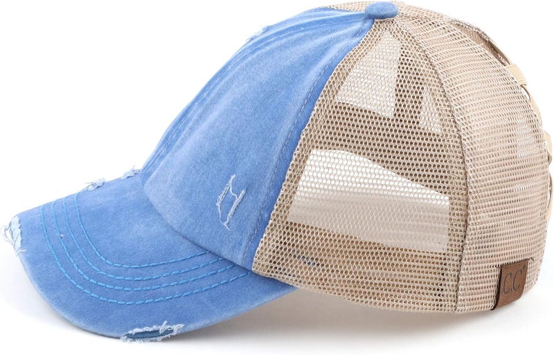 Cc Ponycap Messy High Bun Ponytail Adjustable Glitter Mesh Trucker Baseball Cap - Image 5