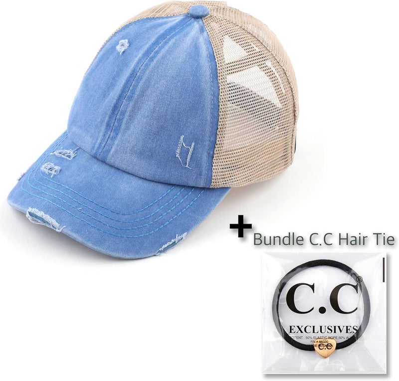 Cc Ponycap Messy High Bun Ponytail Adjustable Glitter Mesh Trucker Baseball Cap - Image 2