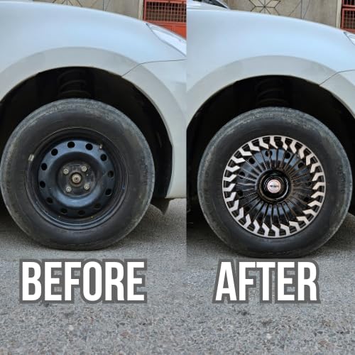 PRIGAN Wheel Cover for Punch 15 Inch Silver Black Wheel Cap (Available in 15,16 Inch) (Set of 4 Pcs) (Press Fitting) Model- Starex DC-15 - Image 3