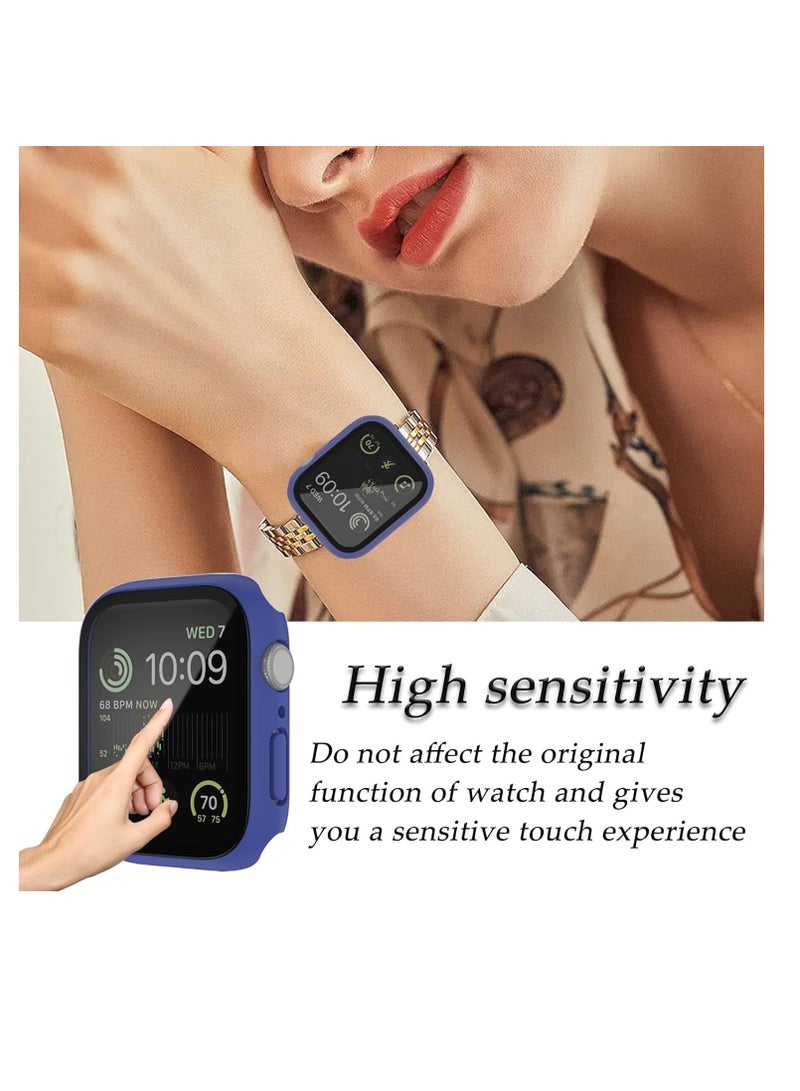 Case Compatible with Apple Watch Series 9/8/7 45mm, Hard PC Ultra-Thin Protective Bumper with Tempered Glass Screen Protector (Black) - Image 4