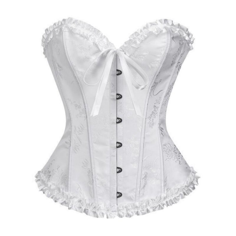 Retro Medieval Corset Top – Rose Red Lace-Up Waist-Shaping Design for Women - Image 1