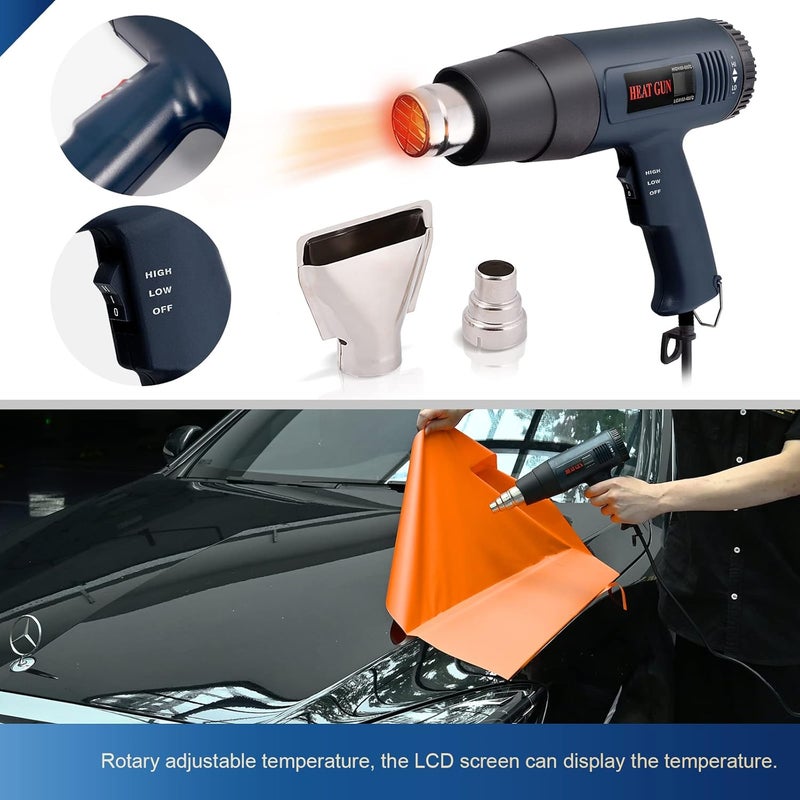 Ehdis Window Tinting Tools Kit Vehicle Vinyl Wrap Glass Protector Film Car Wrapping Tint Installation Tools With Dual Temperature Heat Gun Kit - Image 2