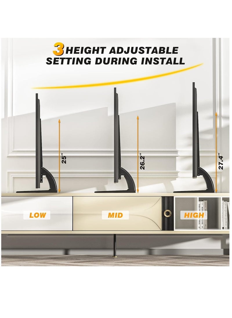 BGM 5Rcom TV Stand Mount, Universal TV Stand Tabletop for 22 to 65 inch Plasma LCD LED Flat Screen TVs, TV Legs, Holds up to 88lbs, Max VESA 800 x 500mm, Height Adjustable TV Base, TV Stand  - Image 4
