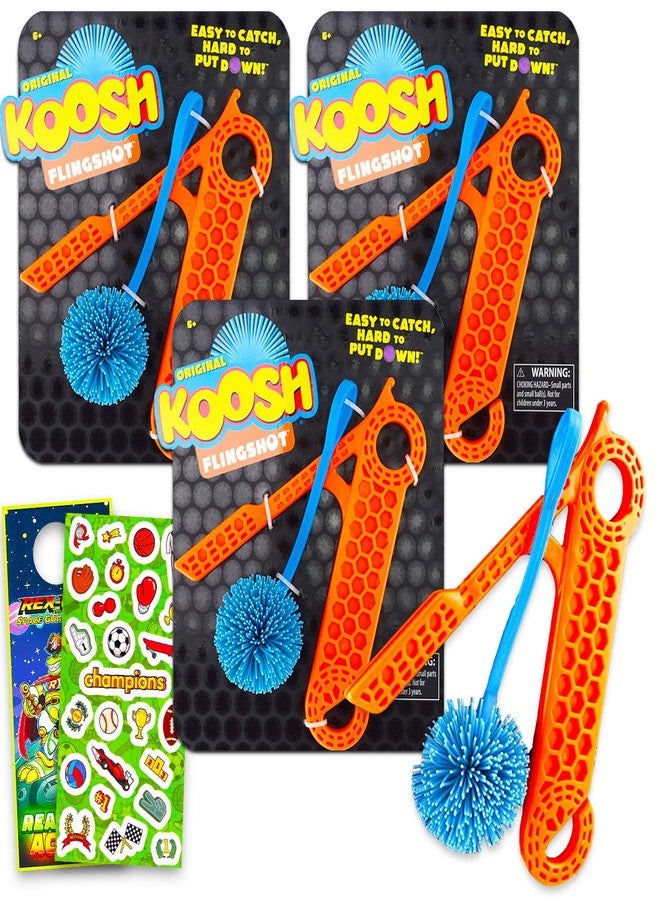 Koosh Flingshot Set for Kids - Bundle with 3 Slingshots Outdoor Toys for Boys, Girls Plus Stickers, More | Koosh Ball Party Favors Set - Image 2