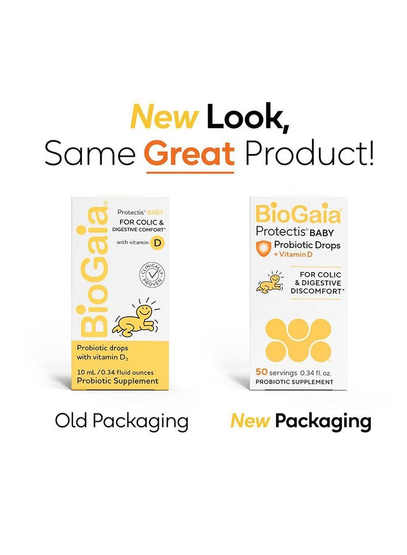 بيوجايا قطرات بروبيوتيك للأطفال من بروتيكتيس مع فيتامين د، 0.34 أونصة سائلة (10 مل) - Image 2