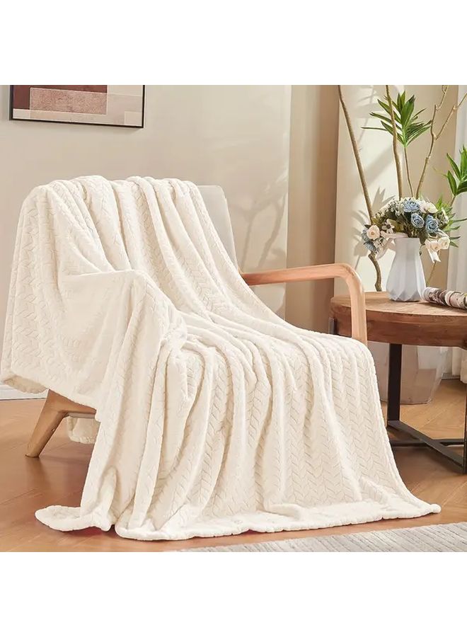 Khaki Fleece Throw Blanket 40x60 Inches Ultra Soft Lightweight Warm All Season - Image 1