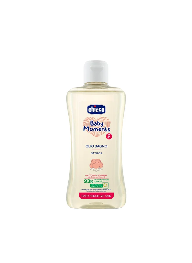 Chicco Baby Moments Bath Oil For Baby Sensitive Skin 0M+ 200Ml