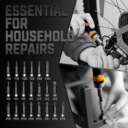 IRONCUBE Ratcheting Screwdriver Set: 56-Piece Magnetic Multi Bits Tool Kit with Case - Image 4