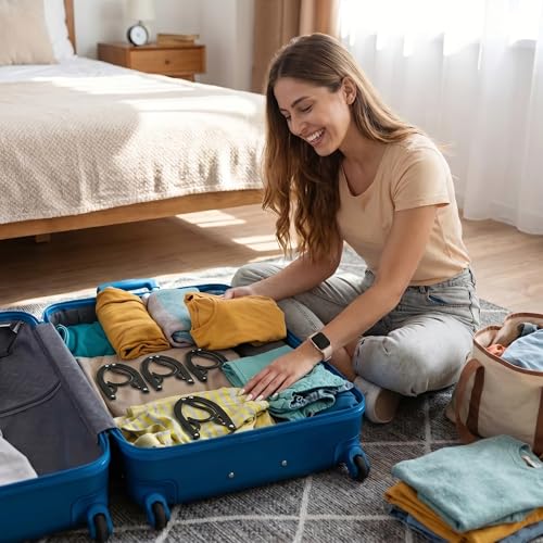 Besslly 15 Pcs Travel Hangers Portable Foldable Travel Hanger Organizer Plastic Cruise Ship Accessories Essentials 2026 Clothes Hanging Rack Folding Hangers for Travel Camping Fly RV Europe Suitcase Black - Image 3