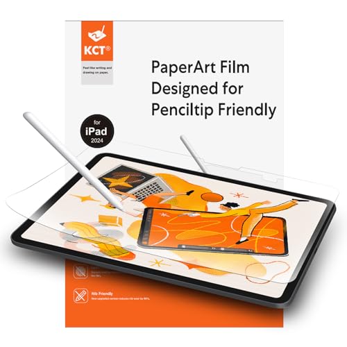 KCT PaperNano Screen protector Compatible with iPad Pro 11 inch M5 2025 / M4 2024, Paper Nano-Texture Film for Drawing, Nib Friendly, Anti-Glare-2 Pack - Image 1