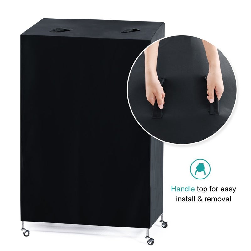 PONY DANCE Pets Product Universal Birdcage Cover Blackout & Breathable Birdcage Cover for Pets' Good Night, Large, Black, 35 L x 25 W x 47 in H - Image 5
