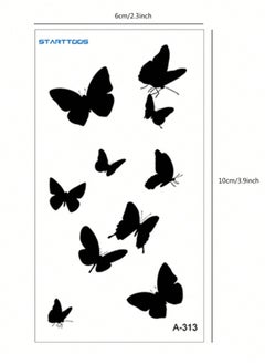 KHAJUL 30-Sheets Waterproof Temporary Tattoo Stickers, Butterfly Love Heart Flower for Kids Adults Men and Women  - Image 3