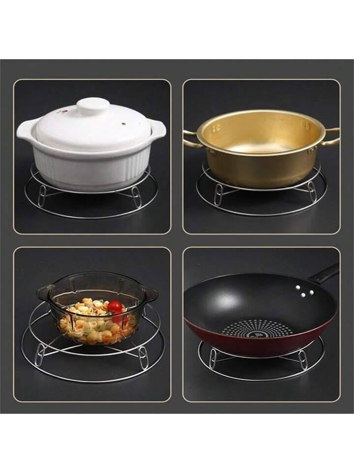 Shrux Shrux HeatResistant Stainless Steel Pot HolderStainless Steel Round Table Ring For hot kitchen Utensils Stainless Steel Cooker potpan Organizer Round Ring StandDining table hot Utensils Holder  - Image 5