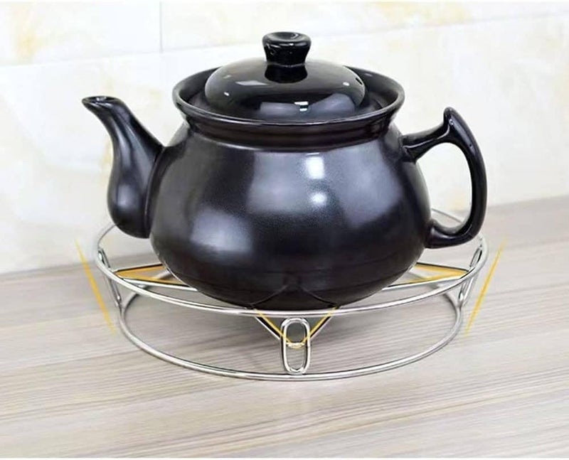 Shrux Shrux HeatResistant Stainless Steel Pot HolderStainless Steel Round Table Ring For hot kitchen Utensils Stainless Steel Cooker potpan Organizer Round Ring StandDining table hot Utensils Holder  - Image 3