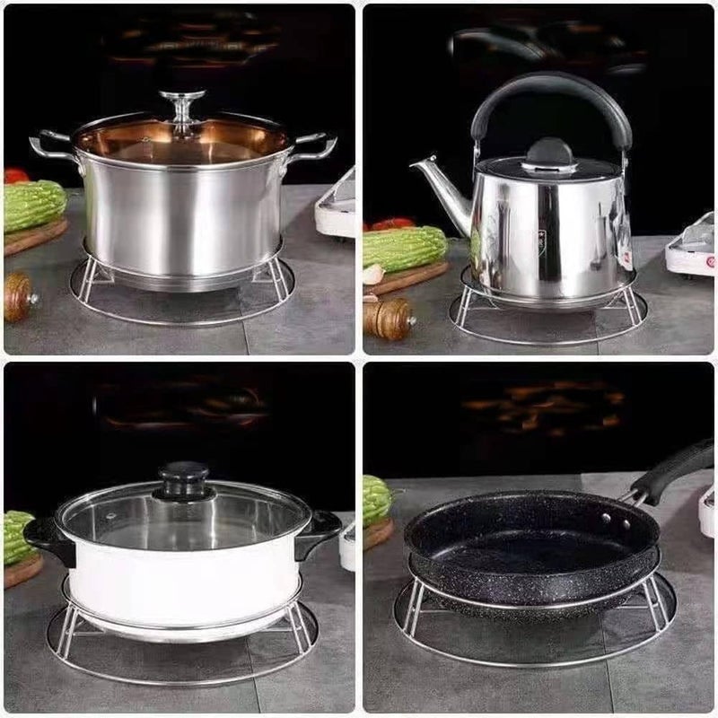 Shrux Shrux HeatResistant Stainless Steel Pot HolderStainless Steel Round Table Ring For hot kitchen Utensils Stainless Steel Cooker potpan Organizer Round Ring StandDining table hot Utensils Holder  - Image 4