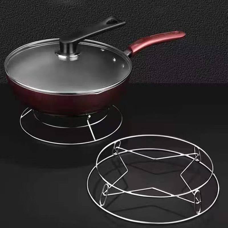 Shrux Shrux HeatResistant Stainless Steel Pot HolderStainless Steel Round Table Ring For hot kitchen Utensils Stainless Steel Cooker potpan Organizer Round Ring StandDining table hot Utensils Holder  - Image 2