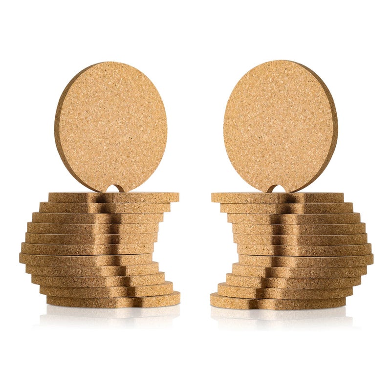 24 Pcs Car Coasters Cup Holder Insert Coaster Absorbent Cork Bar Coaster Heat Resistant Reusable Anti Slip Drink Coaster with Fingertip Grip for Easy Removal Car Decor Auto Accessories for Women