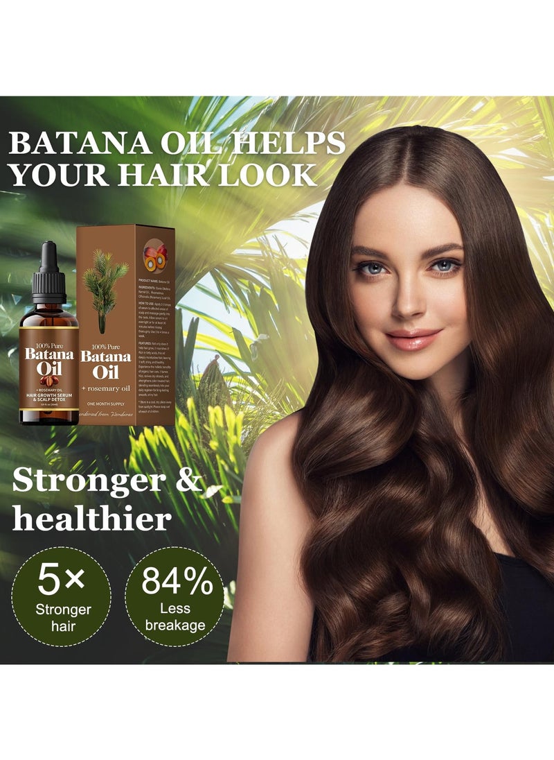 Generic Rosemary Hair Oil for Hair Growth - 100% Pure Organic Batana Oil - Reduce Hair Loss and Detox Your Scalp- Eliminates Split Ends & Increases Shine,For all Hair Types  (30mL)  - Image 4