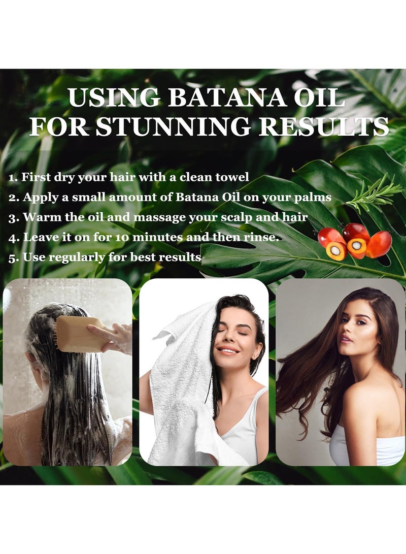 Rosemary Hair Oil for Hair Growth - 100% Pure Organic Batana Oil - Reduce Hair Loss and Detox Your Scalp- Eliminates Split Ends & Increases Shine,For all Hair Types  (30mL)