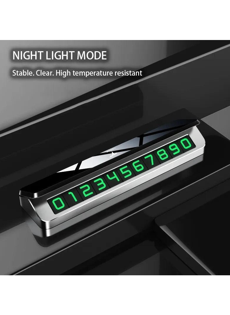 Vierex Car Parking Phone Number Plate Magnetic Aluminium Alloy Luminous Car Parking Number Card Car Accessories Decoration For All Toyota Cars  - Image 5