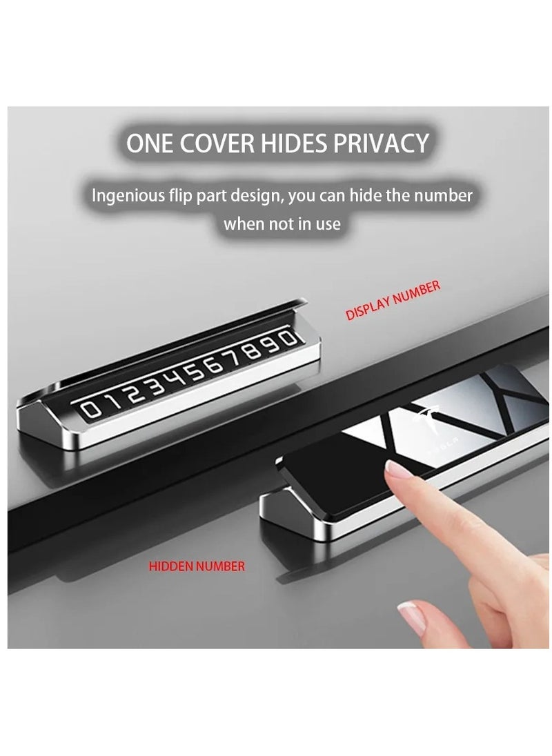 Vierex Car Parking Phone Number Plate Magnetic Aluminium Alloy Luminous Car Parking Number Card Car Accessories Decoration For All Toyota Cars  - Image 2