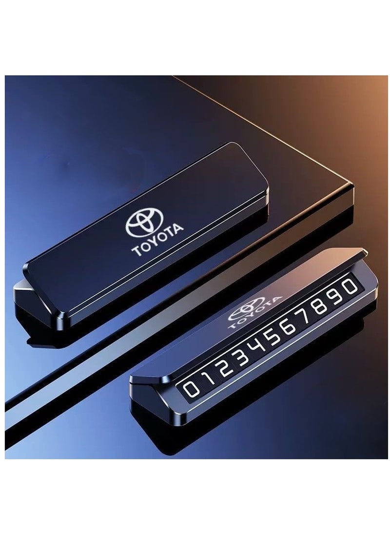 Vierex Car Parking Phone Number Plate Magnetic Aluminium Alloy Luminous Car Parking Number Card Car Accessories Decoration For All Toyota Cars  - Image 1