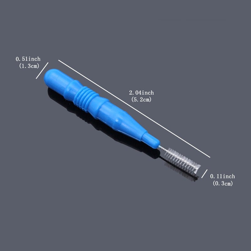 ewinever 50 Count Interdental Brush,Toothpick Tooth Flossing Head Oral Dental Hygiene Brush, Tooth Cleaning Tool (Red+Blue) - Image 3