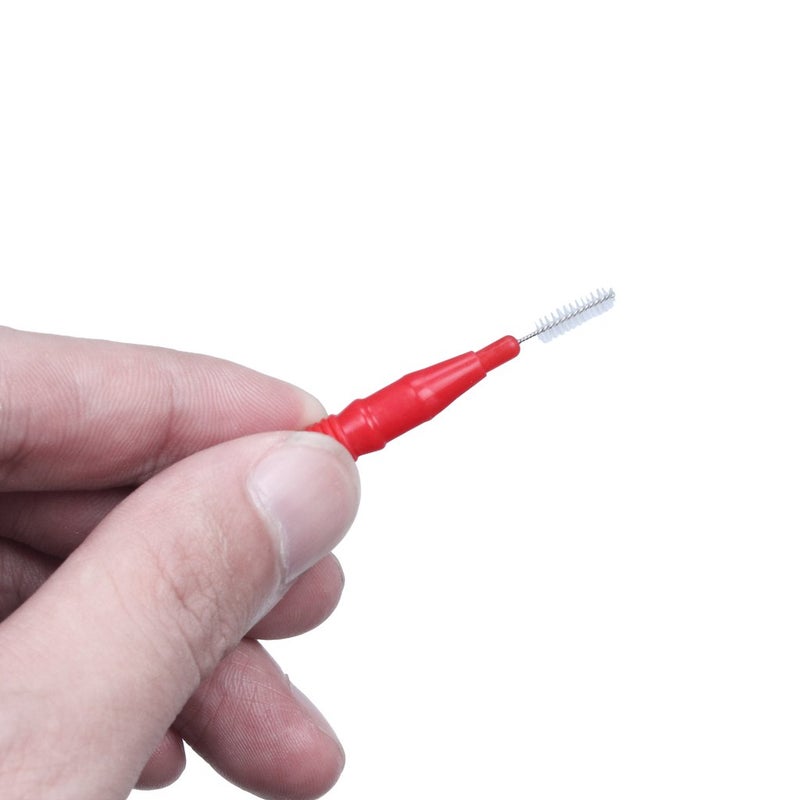 ewinever 50 Count Interdental Brush,Toothpick Tooth Flossing Head Oral Dental Hygiene Brush, Tooth Cleaning Tool (Red+Blue) - Image 2