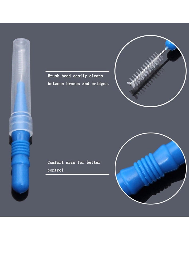 EWINEVER - ewinever 50 Count Interdental Brush,Toothpick Tooth Flossing Head Oral Dental Hygiene Brush, Tooth Cleaning Tool (Red+Blue) - Image 1