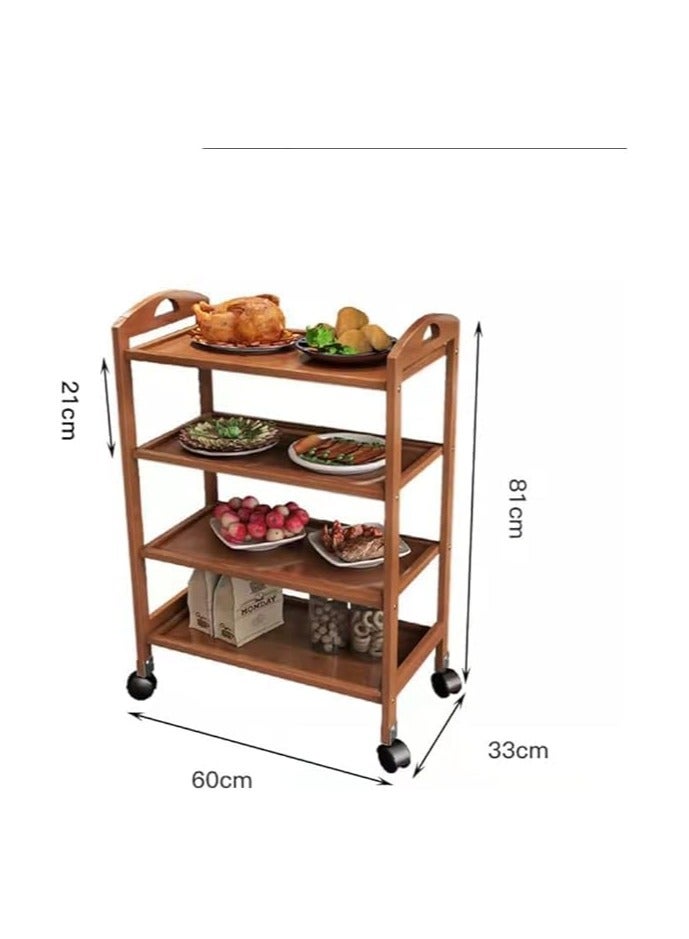 بونكا رف تخزين المطبخ من بونكا مع عجلات دوارة (4 طبقات) - Image 2