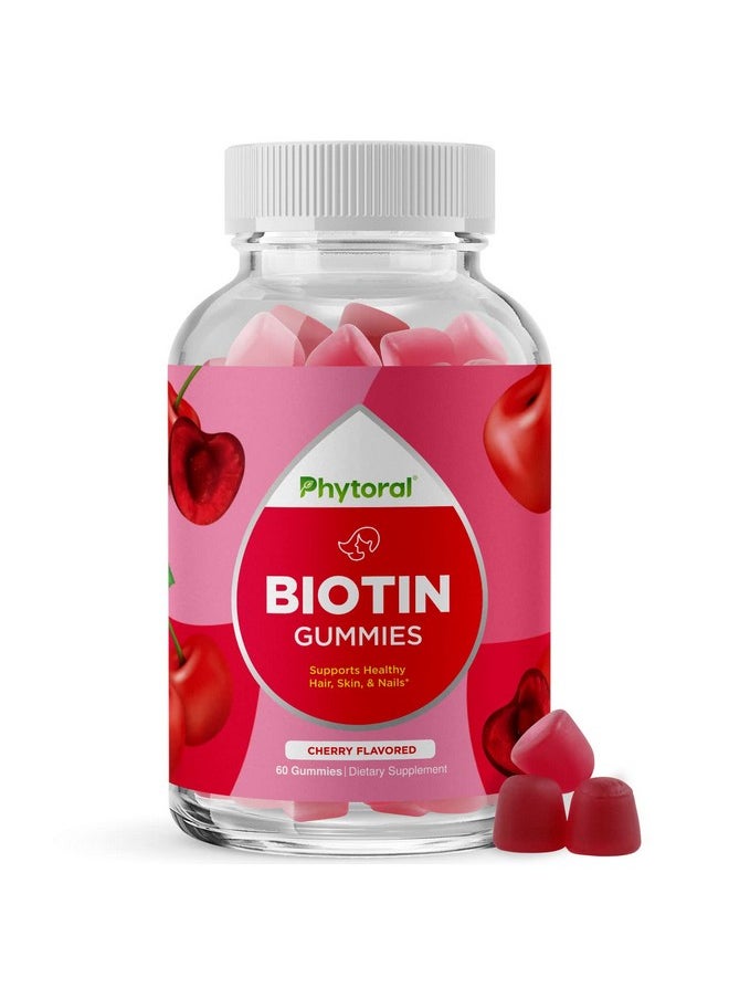 Phytoral Biotin Gummies For Hair And Nail Growth Biotin Gummies For Hair Growth Anti Aging Skin Care And Nail Care Biotin 5000Mcg Hair Skin And Nails Gummies Vitamins For Adults Beauty And Skin Care  - Image 1