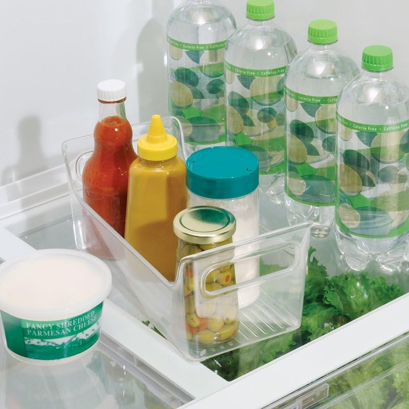 أي ديزاين آيديزاين فريدج بينز حامل بهارات محمول من بلاستيك RPET معاد تدويره خالٍ من BPA وآمن غذائياً، شفاف، بمقابض مدمجة وقاعدة صلبة، يحمل الكاتشب والخردل والقوارير والبرطمانات والمعلّبات، من الثلاجة للطاولة - Image 5