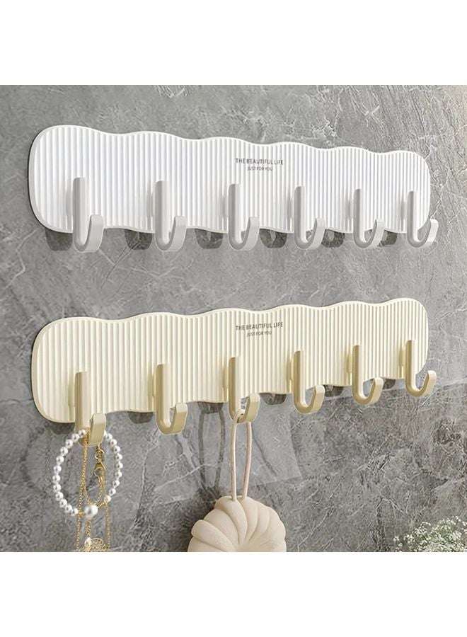 لون الكاسترد 1 قطعة رف خطافات بوهو الاستخدام مثبت حائط قوي بدون حفر - Image 2