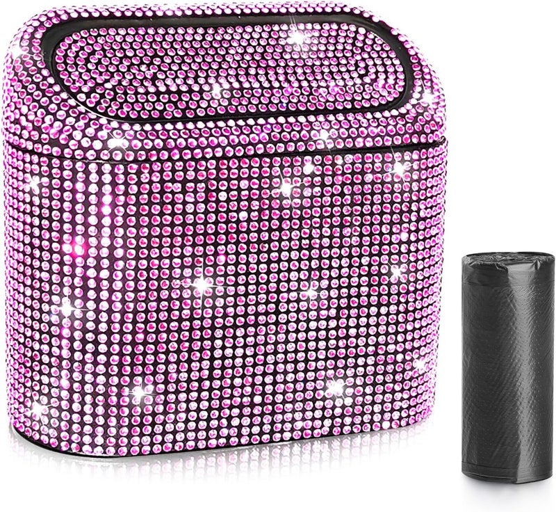 accmor Car Trash Can with Lid, Mini Auto Dustbin Garbage Can, Car Accessories for Interior, Vehicle Can Garbage Bin with 30pcs Trash Bags, Multipurpose Organizers for Home, Office, Cars, SUV, Truck - Image 1