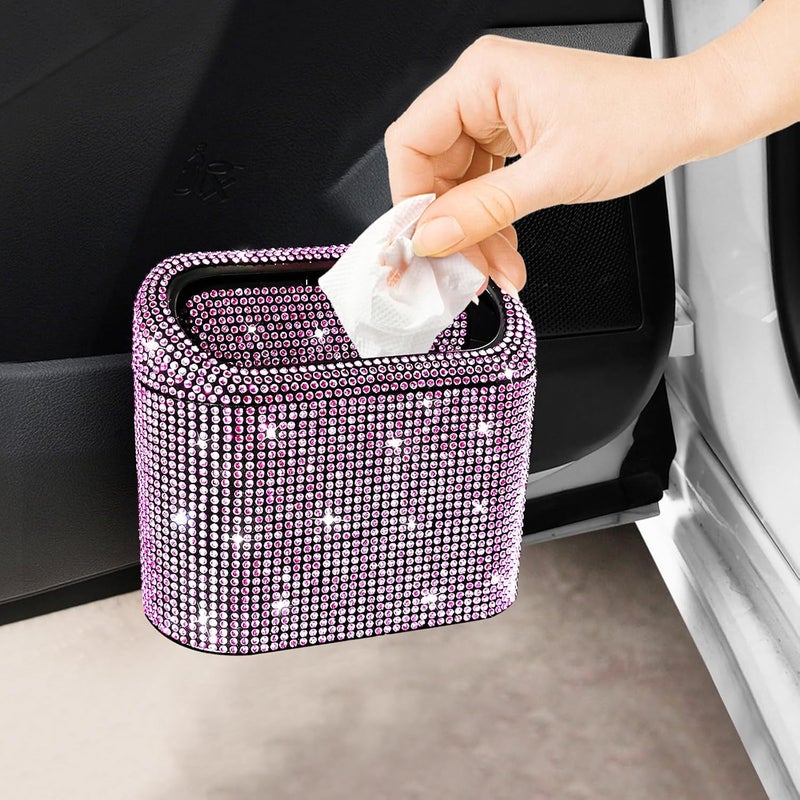 accmor Car Trash Can with Lid, Mini Auto Dustbin Garbage Can, Car Accessories for Interior, Vehicle Can Garbage Bin with 30pcs Trash Bags, Multipurpose Organizers for Home, Office, Cars, SUV, Truck - Image 2