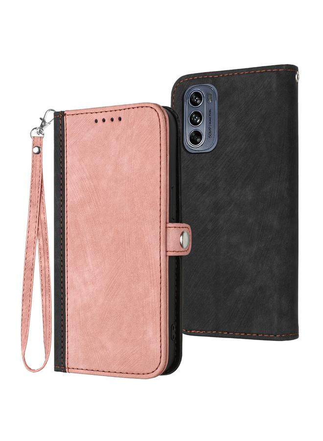 S-TOP Case For Motorola Moto G62 Side Buckle Double Fold Hand Strap Leather Phone Case - Image 1