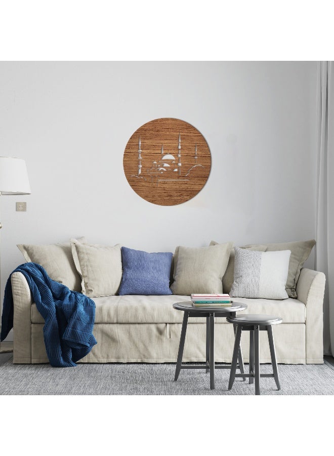 هوم جاليري مسجد عثماني لوحة جدارية خشبية 60x60 - Image 1