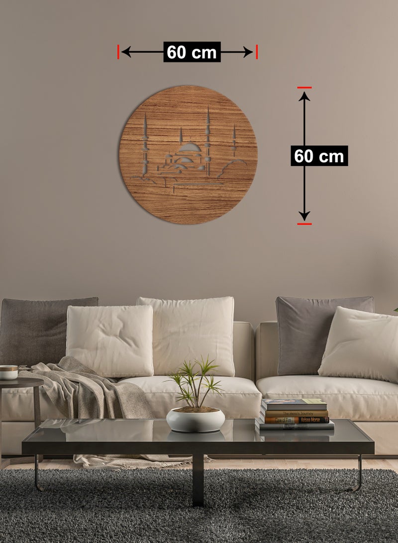 هوم جاليري مسجد عثماني لوحة جدارية خشبية 60x60 - Image 2