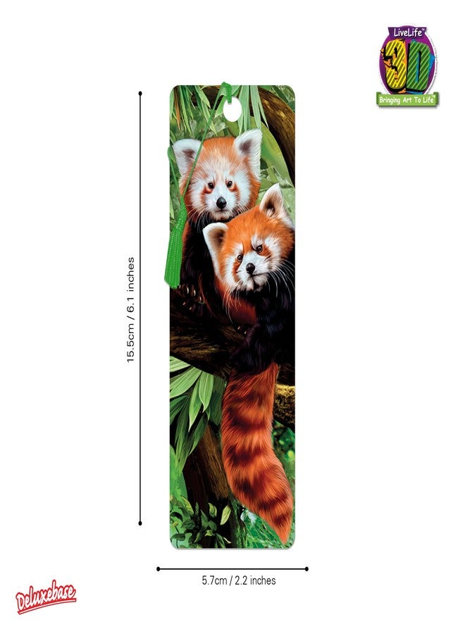 3D LiveLife Bookmark - Red Pandas from Deluxebase. Cute Lenticular Panda Page Marker. Animal Themed Accessories for Book Lovers. Small Gifts for Men, Women, Writers and Teachers. - Image 3