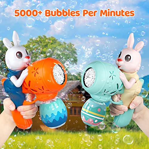 IFLOVE Bubble Guns for Toddlers2pcs Rabbit Bubble Machine for KidsAutomatic Bubble Blower with 10 Bubble SolutionsOutdoor Toys Easter Baskets Stuffers Gift for Age 3 4 5 6 7 8 Years Old Boys Girls - Image 5