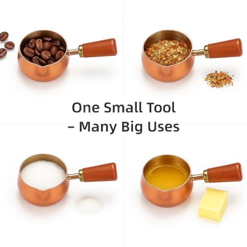 Kruvad Stainless Steel Saucepan Butter Warmer Small Milk Pot Wooden Handle Side Spout Mini Sauce Pan for Milk Coffee Tea Soup Gravy Sauce Heating Stovetop Dishwasher Safe Melting Pot - Image 5