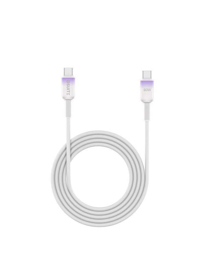 iOsuite USB-C to USB-C Cable 1.2M, 60W Power Delivery PD Fast Charging, Gradient Clear Design, Compatible with iPhone 17 / 16 / 15 Series, iPad, MacBook, Samsung Galaxy & USB-C Devices – Purple - Image 4