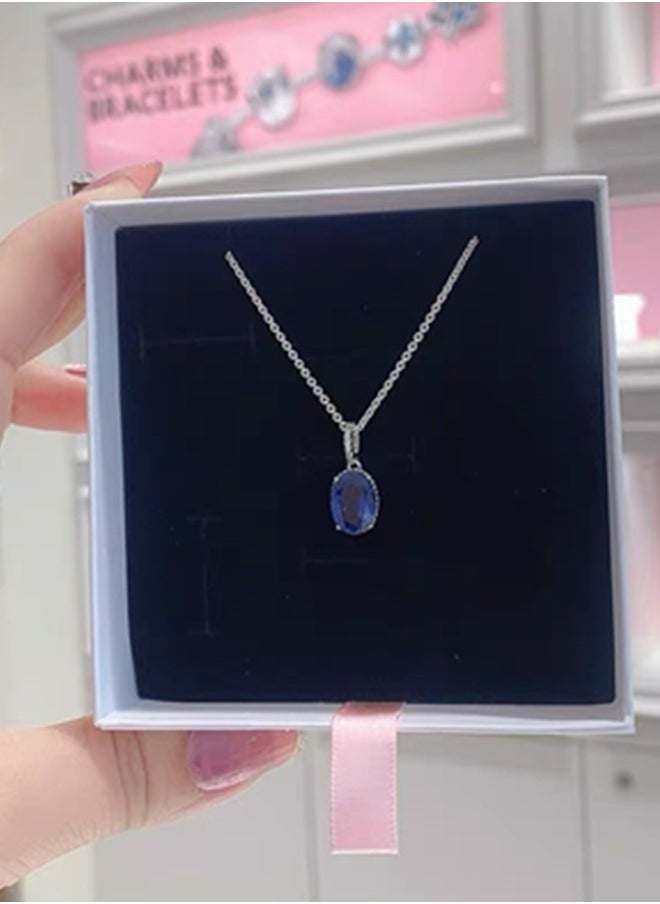 EVEREEN - Blue Gem Silver Necklace for Women - Image 1