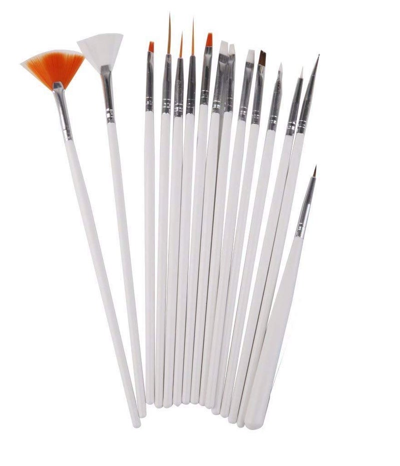 DBZ D.B.Z. Nail art kit 48 Glass Bottles Glitter Stones 100 Nails 10 Nail Tipping Guide 15 Brush 5 Dotting with Glue (Nail Art Kit) - Image 3