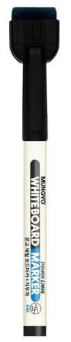 MUNGYO Power Liner White Board Marker FINE Point Pack of 12 with Eraser and Magnetic Cap (Black) - Image 5