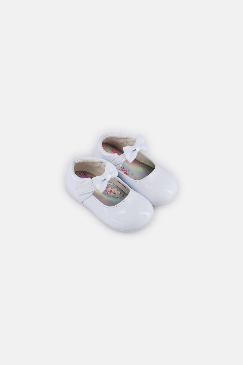 Josmo Toddlers Girl Adjustable Closure Shoe, White  - Image 4
