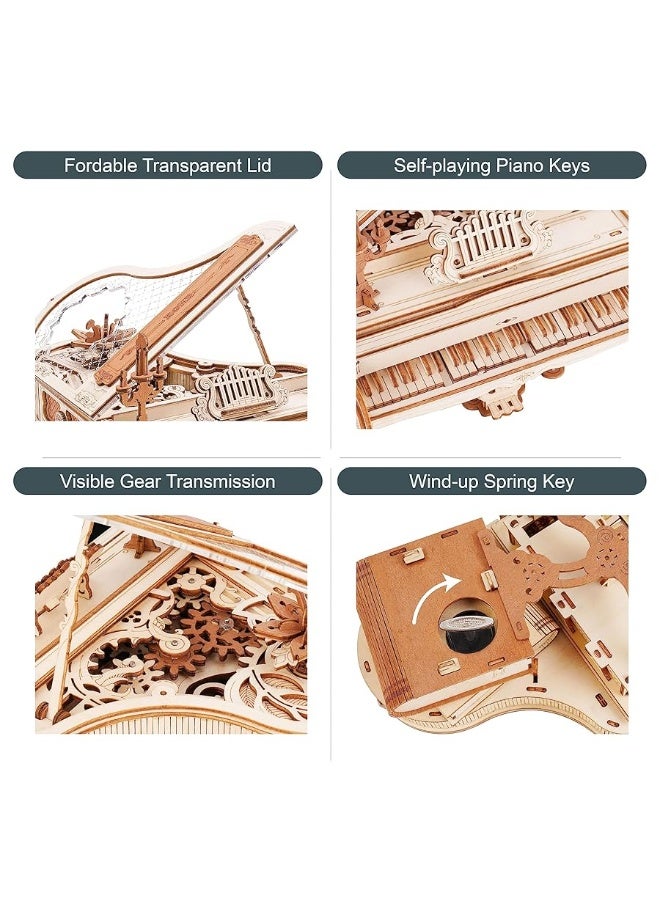 RoWood 3D Puzzles for Adults Wooden Magic Piano Model Kits Mechanical Wooden Puzzles Gifts for Adults Puzzle Music Box for Adults TeensFriends - Image 1