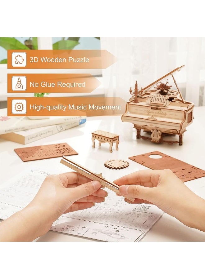 RoWood 3D Puzzles for Adults Wooden Magic Piano Model Kits Mechanical Wooden Puzzles Gifts for Adults Puzzle Music Box for Adults TeensFriends - Image 3