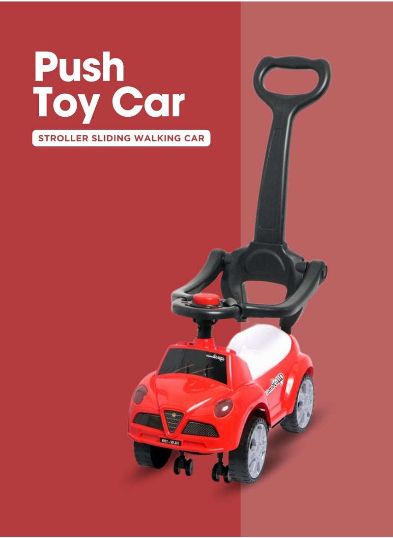Moms Magic Stroller Sliding Walking Car for Kids – Interactive Toy with Music, Lights, Armrest Guardrails & Parental Handle  - Image 2