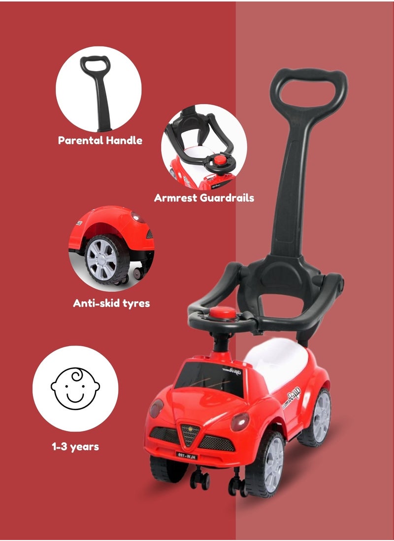 Moms Magic Stroller Sliding Walking Car for Kids – Interactive Toy with Music, Lights, Armrest Guardrails & Parental Handle  - Image 4